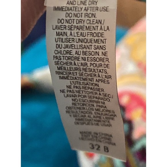 Victoria’s Secret 32B Swim Bikini Top Halter Underwire Padded Paisley MultiColor - Picture 5 of 9